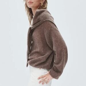 NAADAM Oversize Brown Sweater LARGE Business Casual  Cashmere Wool Designer $325